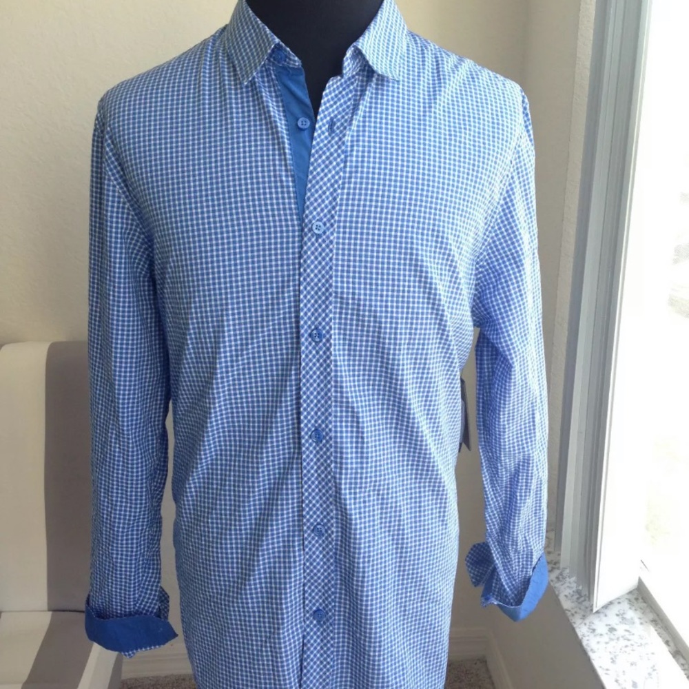 Blue Gingham Button Down Shirt by GUESS!